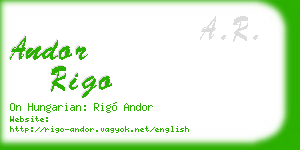 andor rigo business card