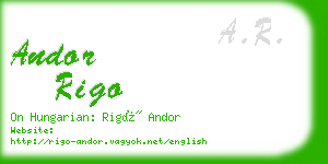 andor rigo business card